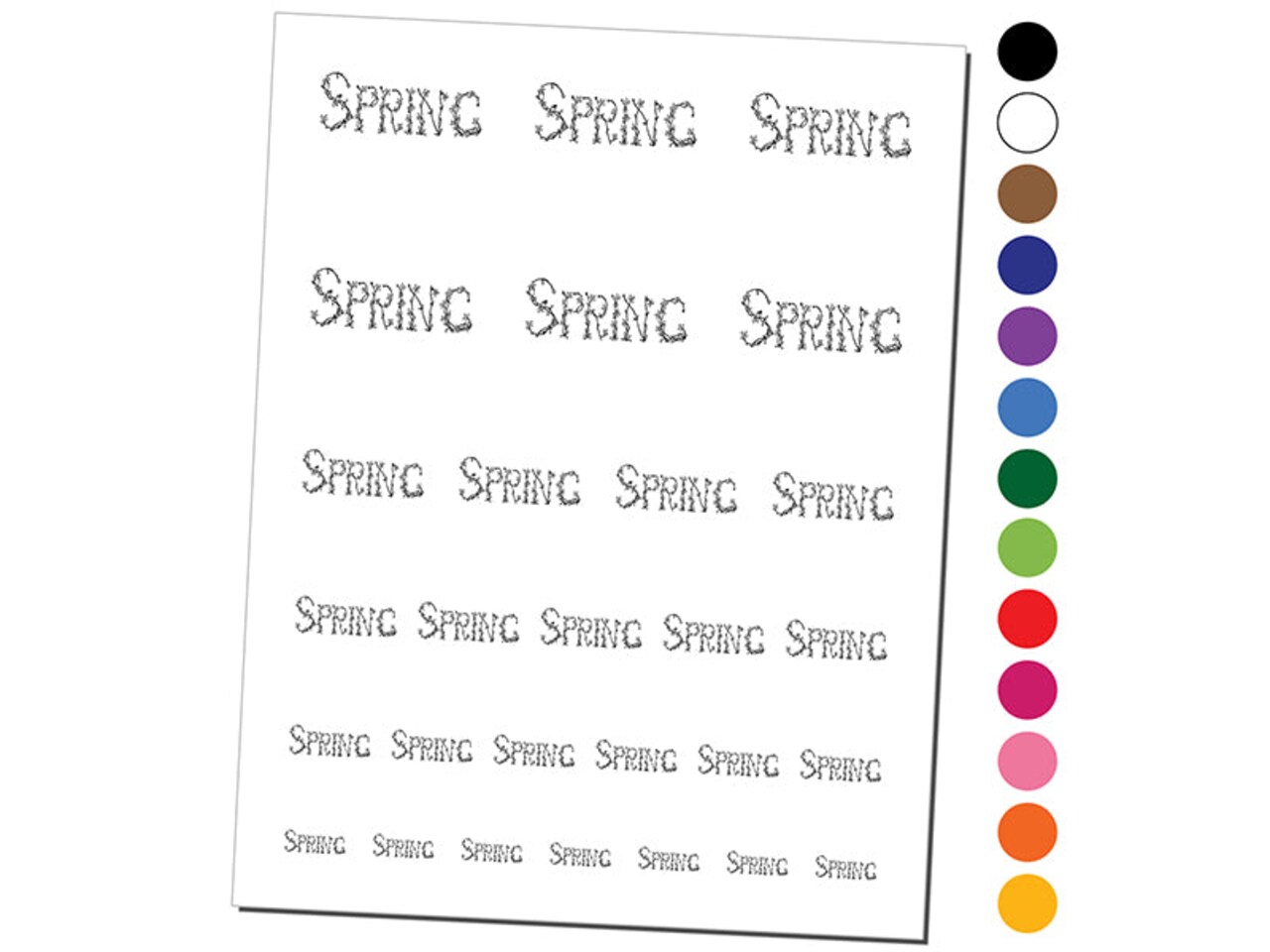 Spring Floral Text Temporary Tattoo Water Resistant Fake Body Art Set Collection